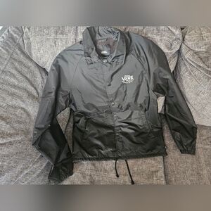 Black Vans "Off The Wall" coaches windbreaker jacket. 20ptp
